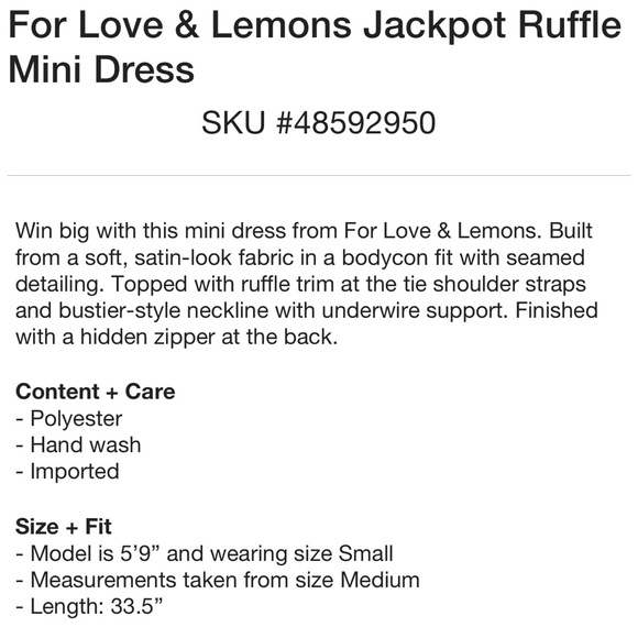 FOR LOVE & LEMONS LILAC JACKPOT RUFFLE UNDERWIRE MINI SLIP DRESS SIZE SM… - Picture 16 of 16